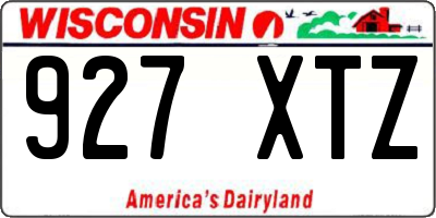 WI license plate 927XTZ
