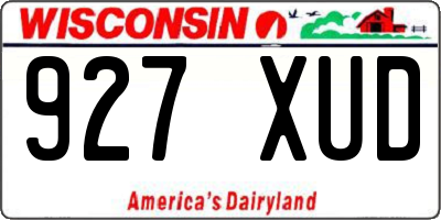 WI license plate 927XUD