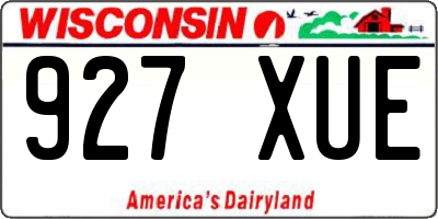WI license plate 927XUE