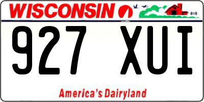 WI license plate 927XUI