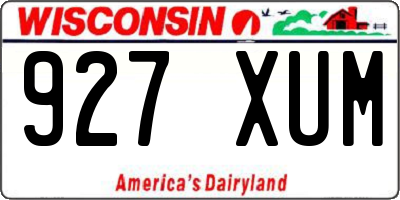 WI license plate 927XUM
