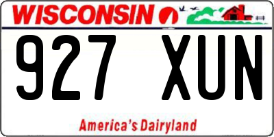 WI license plate 927XUN