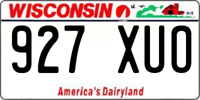 WI license plate 927XUO