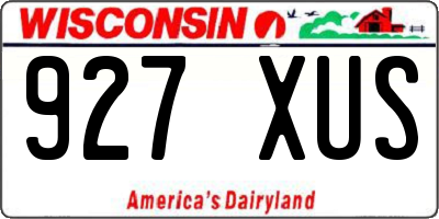 WI license plate 927XUS