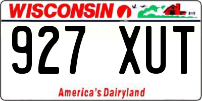 WI license plate 927XUT