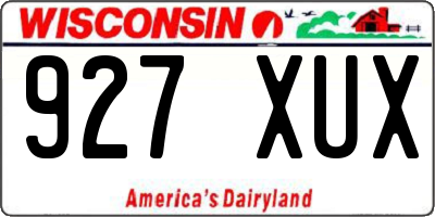WI license plate 927XUX