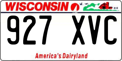 WI license plate 927XVC
