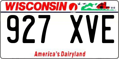 WI license plate 927XVE