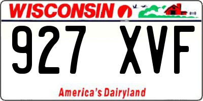 WI license plate 927XVF