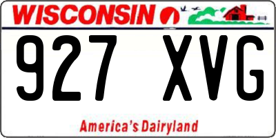 WI license plate 927XVG