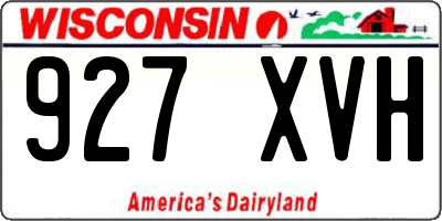 WI license plate 927XVH