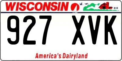 WI license plate 927XVK