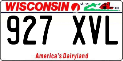 WI license plate 927XVL