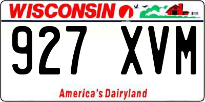WI license plate 927XVM
