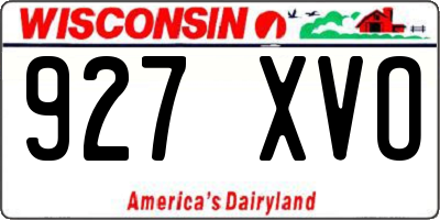 WI license plate 927XVO