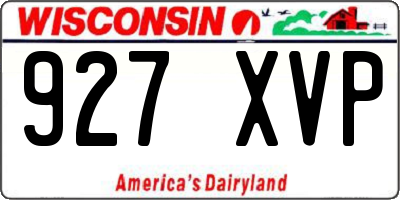 WI license plate 927XVP