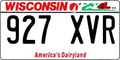 WI license plate 927XVR