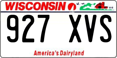 WI license plate 927XVS