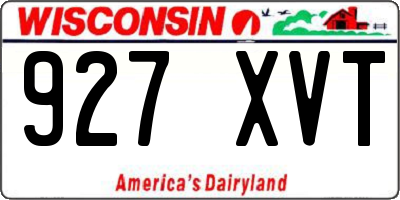WI license plate 927XVT