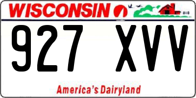 WI license plate 927XVV