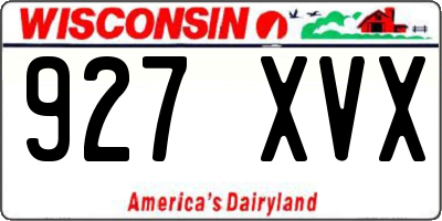 WI license plate 927XVX