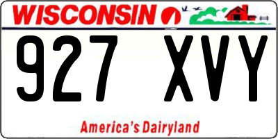 WI license plate 927XVY