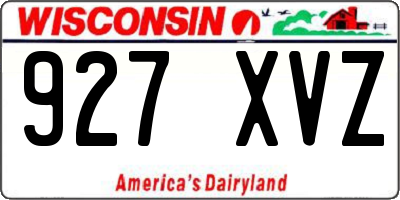 WI license plate 927XVZ