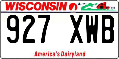 WI license plate 927XWB