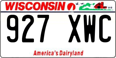 WI license plate 927XWC
