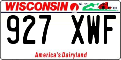 WI license plate 927XWF