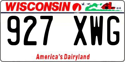 WI license plate 927XWG