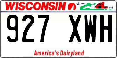 WI license plate 927XWH