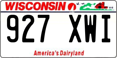 WI license plate 927XWI