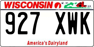 WI license plate 927XWK