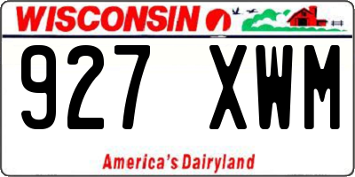 WI license plate 927XWM