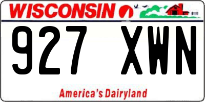 WI license plate 927XWN