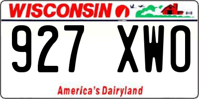 WI license plate 927XWO