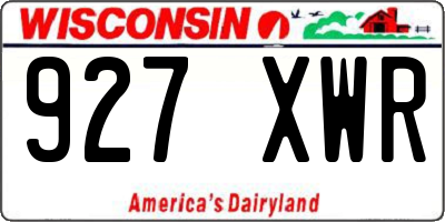 WI license plate 927XWR
