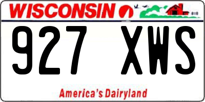 WI license plate 927XWS