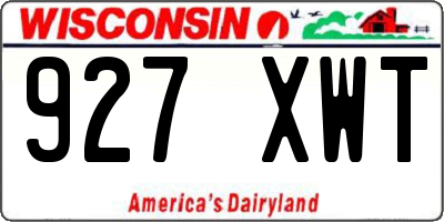 WI license plate 927XWT
