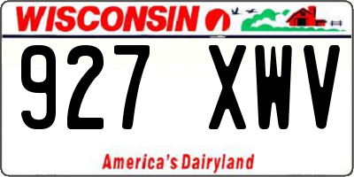 WI license plate 927XWV