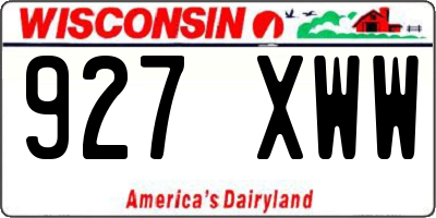 WI license plate 927XWW