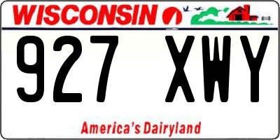 WI license plate 927XWY