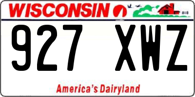WI license plate 927XWZ