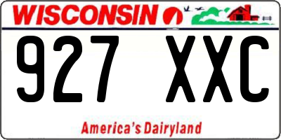 WI license plate 927XXC