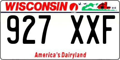 WI license plate 927XXF