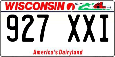 WI license plate 927XXI