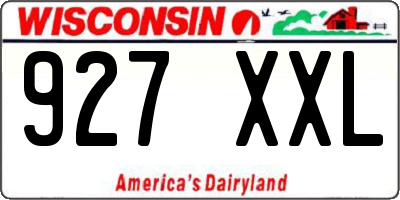 WI license plate 927XXL