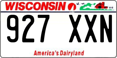 WI license plate 927XXN