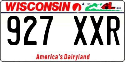 WI license plate 927XXR